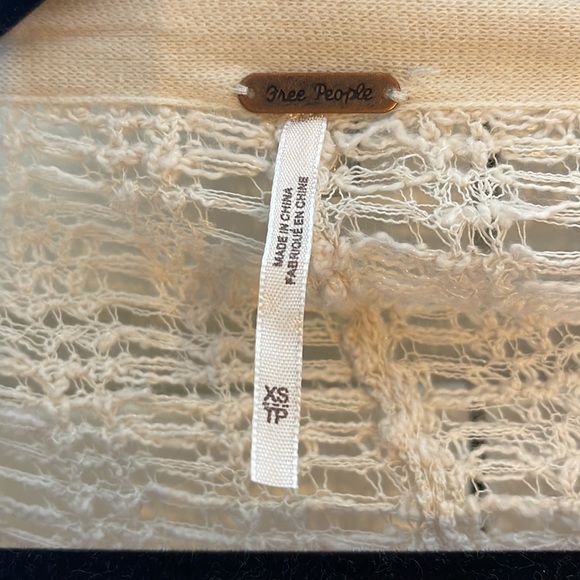 Free People In My Element Kimono Long Cardigan Oversized Bell Sleeve XS Ivory - Picture 5 of 7